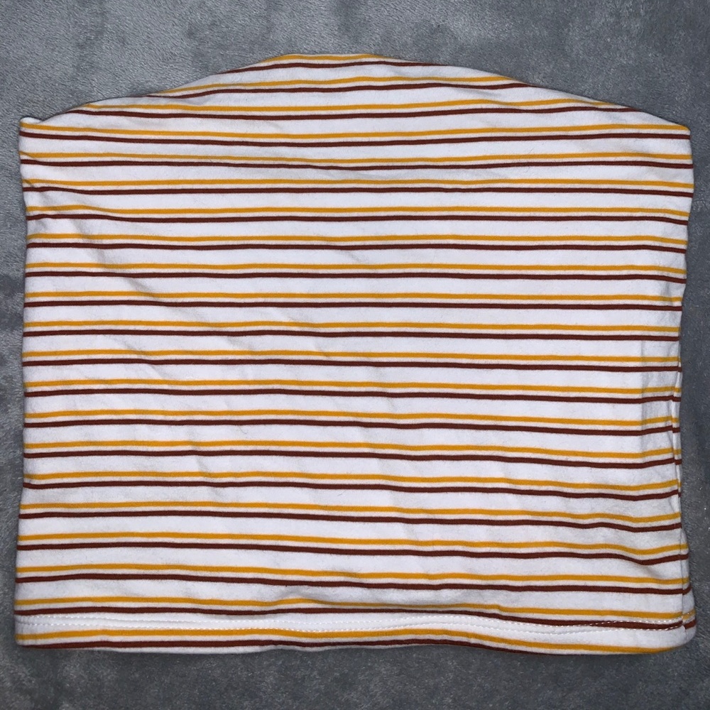 orange striped tube top